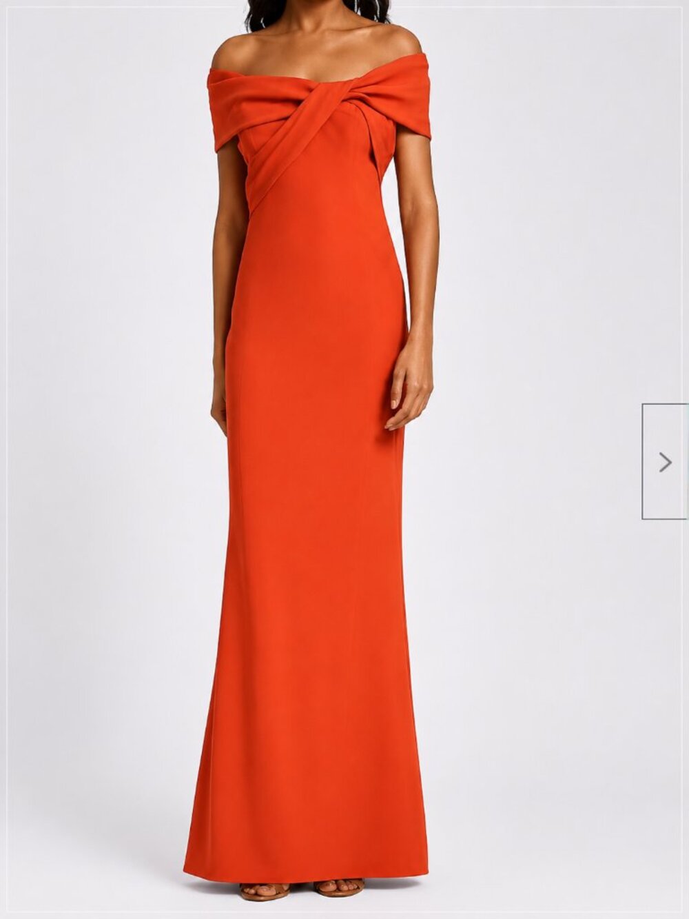 Teri Jon Off-the-Shoulder Twist Front Mermaid Gown | Red Formal Evening Dress